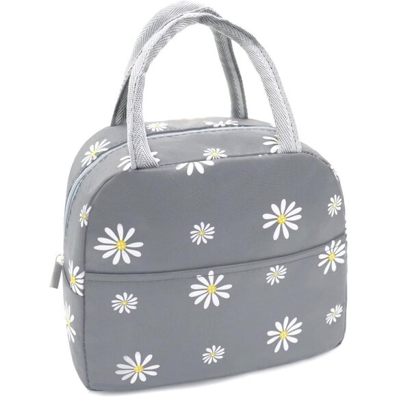 Sonuimy Insulated Lunch Bag for Women & Men, Leakproof Tote with Daisy Print - Picture 1 of 6